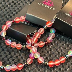 Paparazzi Red Beaded Bracelet Mermaid Mirage